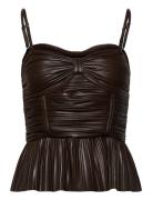 Pleated Sleeveless Top Tops T-shirts & Tops Sleeveless Brown ROTATE Bi...