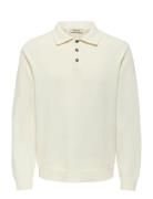 Onshope Rlx Ls Polo Knit Life Tops Polos Long-sleeved White ONLY & SON...