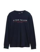 Printed Longsleeve Tops T-Langærmet Skjorte Navy Tom Tailor