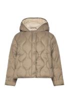 Hood Quilted Coat Outerwear Jackets & Coats Quilted Jackets Beige Mang...