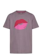 Tnphilippa S_S Tee Tops T-Kortærmet Skjorte Purple The New