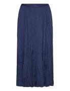 Crinkled Satin A-Line Skirt Skirts Knee-length & Midi Skirts Blue Polo...