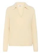Slspina Regular Polo Pullover Ls Tops Knitwear Jumpers Cream Soaked In...