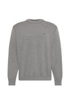 Eu Ls Cotton Relaxed Crewnk Swea Tops Knitwear Round Necks Grey Calvin...