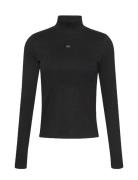 Ls Woven Label Turtleneck Tops Knitwear Turtleneck Black Calvin Klein ...