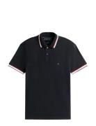 Cuff Interest Slim Fit Polo Tops Polos Short-sleeved Black Tommy Hilfi...