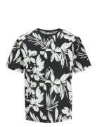 Jjejeff Aop Tee Ss Sn Tops T-Kortærmet Skjorte Black Jack & J S