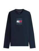 Linear Flag Graphic Ls Tee Tops T-Langærmet Skjorte Navy Tommy Hilfige...