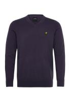 Cotton Merino V Neck Jumper Tops Knitwear V-necks Grey Lyle & Scott