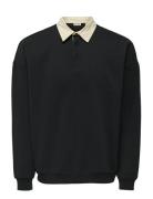 Onsjeffrey Vtg Ls Rugby Solid Polo Tops Polos Long-sleeved Black ONLY ...