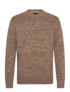 Multi Marl Crew Neck Jumper Tops Knitwear Round Necks Beige Lyle & Sco...