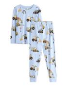 Pyjamas Fire Trucks Working V Pyjamassæt Blue Lindex