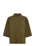 Sc-Banu Tops T-shirts & Tops Short-sleeved Khaki Green Soyaconcept
