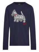 Dog-Print Cotton Long-Sleeve Tee Tops T-shirts Long-sleeved T-Skjorte ...