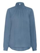 Trine Blouse Tops Blouses Long-sleeved Blue Kaffe