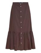 Cotton-Silk A-Line Skirt Skirts Knee-length & Midi Skirts Brown Polo R...