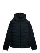 Hooded Storm Knit Hybrid Jkt Foret Jakke Navy Superdry