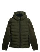Hooded Storm Knit Hybrid Jkt Foret Jakke Khaki Green Superdry