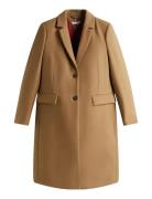 Classic Sb Wool Reg Coat Uldfrakke Frakke Beige Tommy Hilfiger