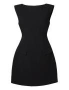 Adelina High Neck Mini Dress Kort Kjole Black Malina