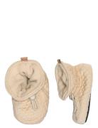 Structure Textile Slippers Shoes Baby Booties Beige Melton