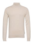 Ecovero L/S Roll Neck Knit Tops Knitwear Turtlenecks White Lindbergh