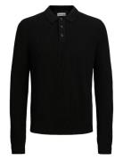 Jjpannel Knit Polo Aw24 Tops Knitwear Long Sleeve Knitted Polos Black ...