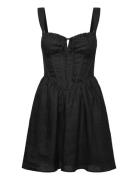 Esra Mini Dress Kort Kjole Black Bardot