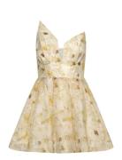 Abrielle Printed Mini Dress Kort Kjole Yellow Bardot