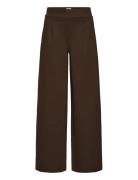 Ihkate Sus Long Wide Pa2 Bottoms Trousers Wide Leg Brown ICHI