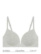Push Up Plunge Lingerie Bras & Tops Soft Bras Non Wired Bras Grey Calv...