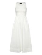 Bryony Lace Poplin Midi Dress Knælang Kjole White Bardot