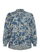 Kcmahlia Blouse Tops Blouses Long-sleeved Blue Kaffe Curve