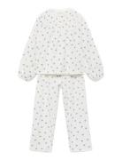 Printed Cotton Pyjamas Pyjamassæt White Mango