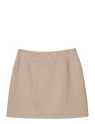 Short Wool Blend Skirt Skirts Short Skirts Beige Lexington Clothing