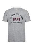 Printed Graphic Ss T-Shirt Tops T-Kortærmet Skjorte Grey GANT