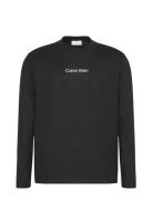 Ls Rlxd Standard Logo Crewnk Tee Tops T-Langærmet Skjorte Black Calvin...
