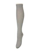 Scallop Knee Sock Lingerie Socks Knee High Socks Grey Becksöndergaard