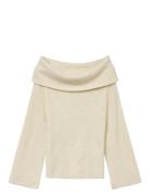 Vmera Ls Off Shoulder Pullover Ga Noos Tops Knitwear Jumpers Cream Ver...