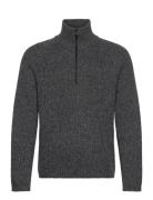Victor Zip Wool Sweater Tops Knitwear Half Zip Jumpers Grey J. Lindebe...
