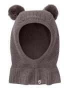 Balaclava Windstop Pompoms Accessories Headwear Balaclava Brown Huttel...