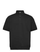 Over D Polo Sweat S/S Tops Polos Short-sleeved Black Lindbergh