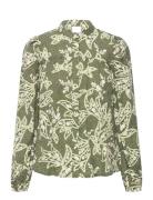 Ihfinola Sh Tops Shirts Long-sleeved Green ICHI