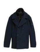 Wool Caban With Insert Uldfrakke Frakke Navy Tom Tailor