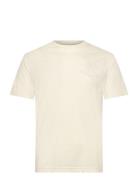 Reg Tonal Shield Ss T-Shirt Tops T-Kortærmet Skjorte Cream GANT