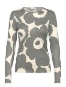 Floraali Unikko Tops T-shirts & Tops Long-sleeved Grey Marimekko