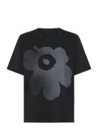 Erna Unikko Placement Tops T-shirts & Tops Short-sleeved Black Marimek...