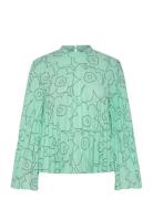 Duuri Piirto Unikko Tops Blouses Long-sleeved Green Marimekko