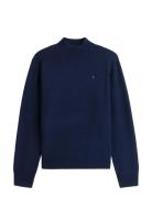 Wool Cash Mock-Nk Ls Swt Tops Knitwear Jumpers Navy Tommy Hilfiger