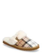 Barbour Claudia Tartan Mule Slipper Slippers Hjemmesko Beige Barbour